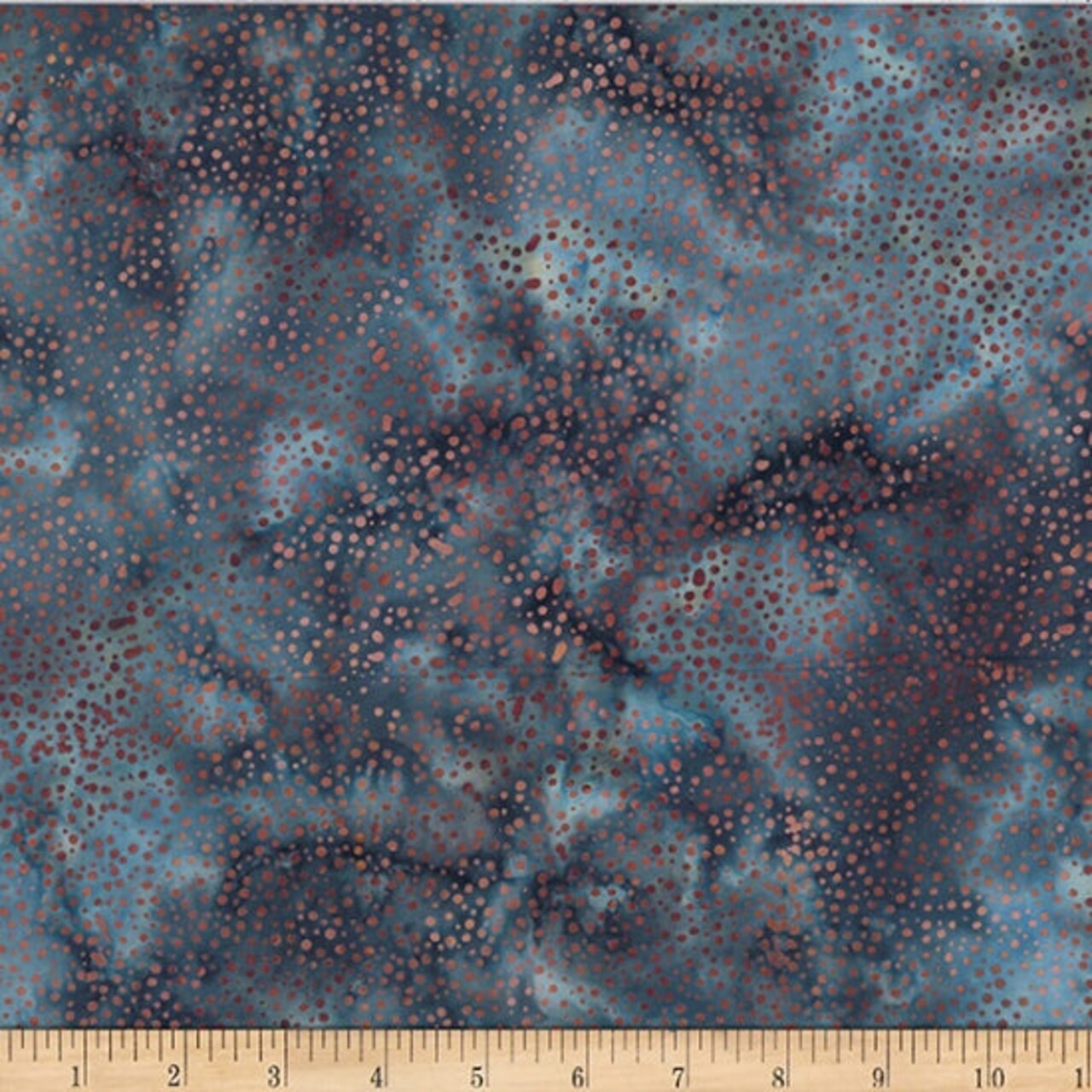 Fabric Hoffman Teal Bali Hand Painted Dots Batiks by the Quarter Yard 885-21
